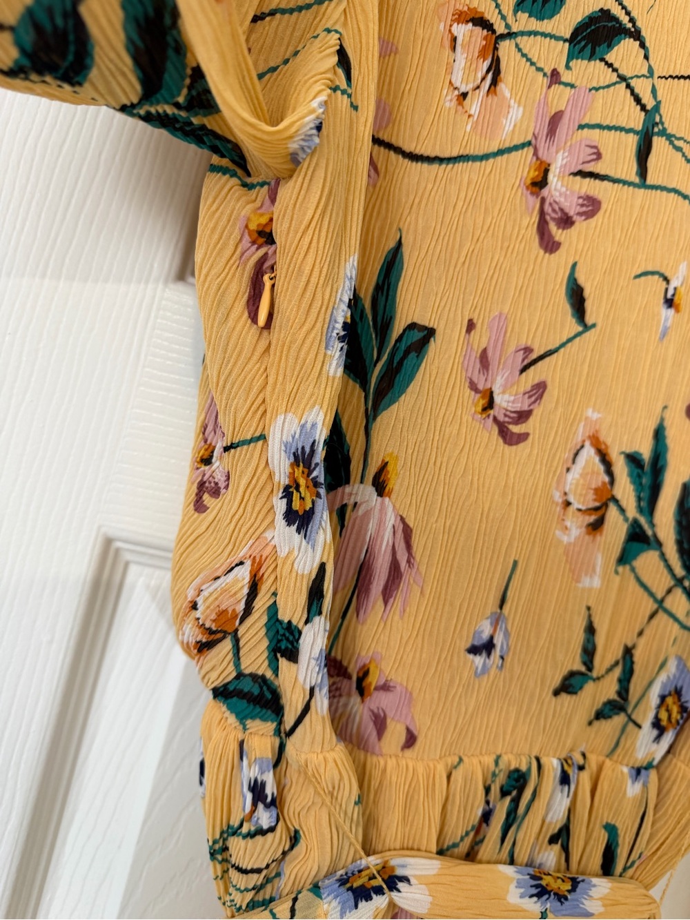 Lulu's For the Perfect Day Orange Floral Print Pleated Mini Dress Size Medium - Picture 11 of 15